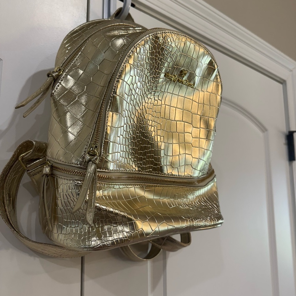Simply Southern Gold Croc-Embossed Backpack